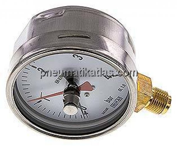 Manometer senkrecht (CrNi/Ms), 100mm, 0 - 4 bar