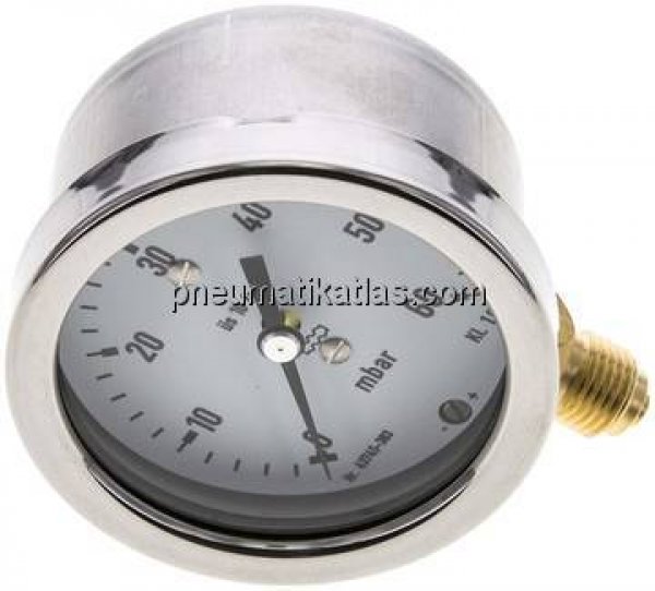 Manometer senkrecht 63mm, 0 - 60 mbar, G 1/4"