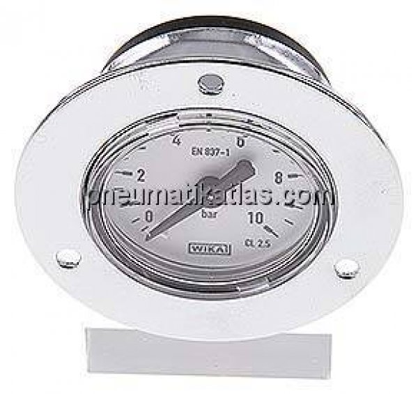 Einbaumanometer (CrNi/Ms), Frontring, 40mm, 0 - 10 bar
