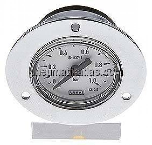 Einbaumanometer (CrNi/Ms), Frontring, 40mm, 0 - 1 bar