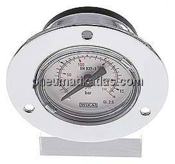 Einbaumanometer (CrNi/Ms), Frontring, 40mm, 0 - 16 bar