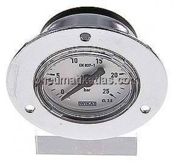 Einbaumanometer (CrNi/Ms), Frontring, 40mm, 0 - 25 bar