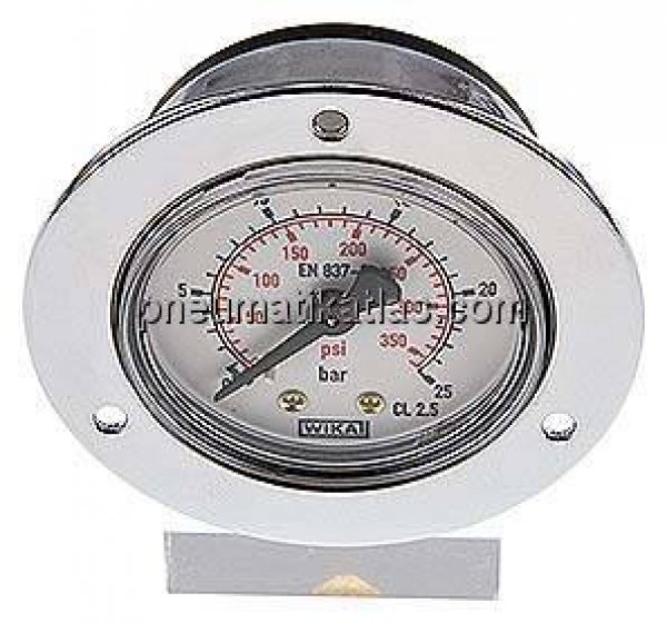 Einbaumanometer (CrNi/Ms), Frontring, 50mm, 0 - 25 bar