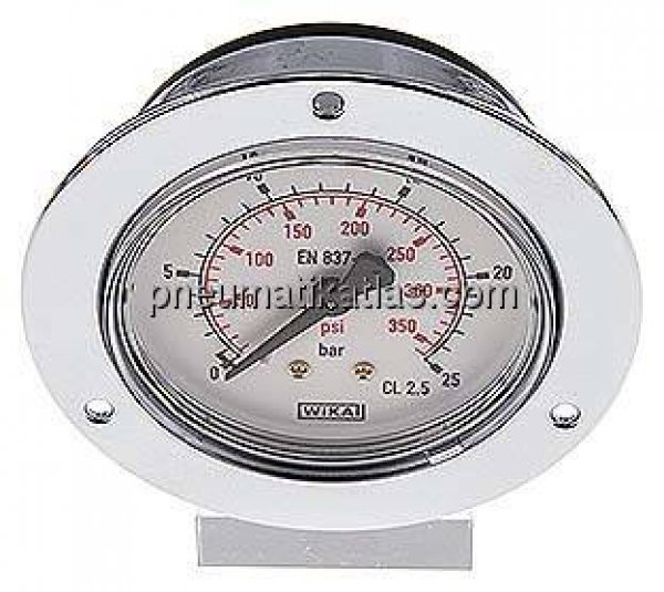 Einbaumanometer (CrNi/Ms), Frontring, 63mm, 0 - 25 bar