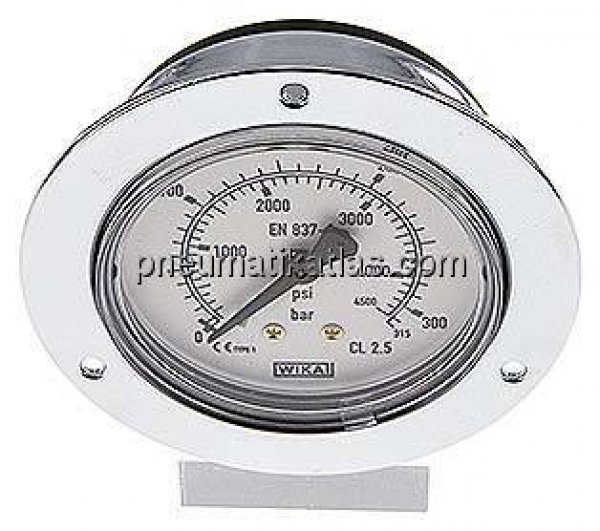 Einbaumanometer (CrNi/Ms), Frontring, 63mm, 0 - 315 bar