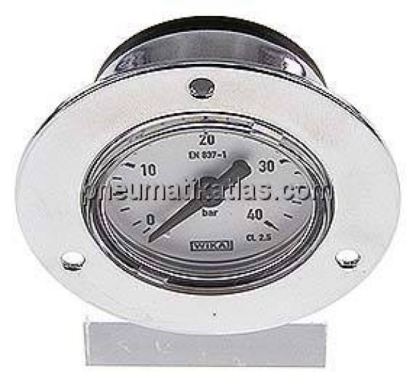 Einbaumanometer (CrNi/Ms), Frontring, 40mm, 0 - 40 bar