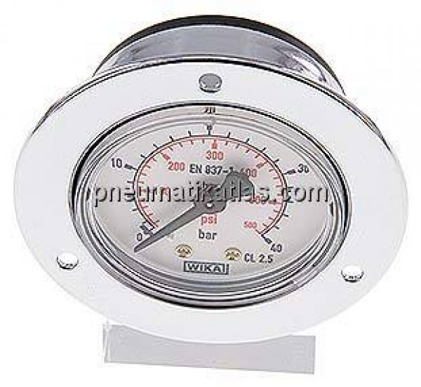 Einbaumanometer (CrNi/Ms), Frontring, 50mm, 0 - 40 bar