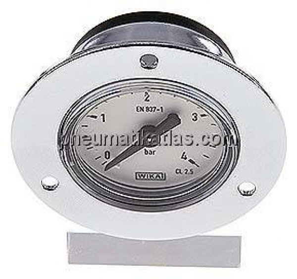 Einbaumanometer (CrNi/Ms), Frontring, 40mm, 0 - 4 bar