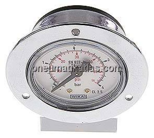 Einbaumanometer (CrNi/Ms), Frontring, 50mm, 0 - 4 bar