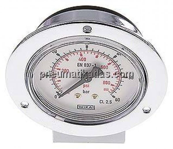 Einbaumanometer (CrNi/Ms), Frontring, 63mm, 0 - 60 bar