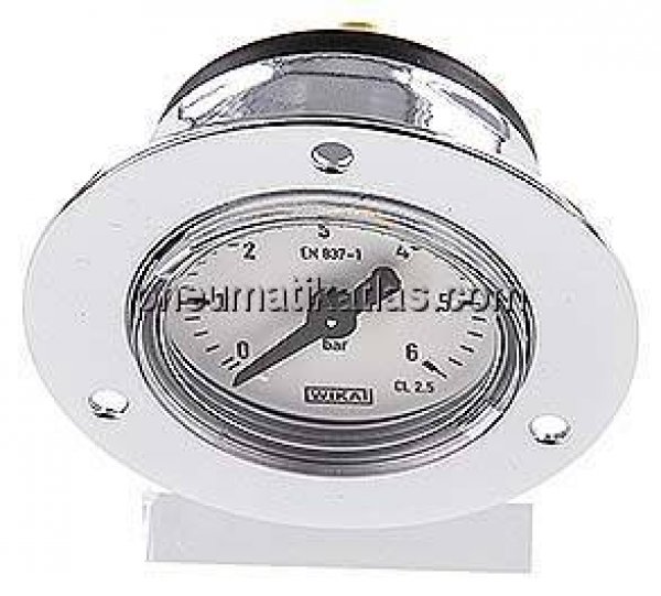 Einbaumanometer (CrNi/Ms), Frontring, 40mm, 0 - 6 bar