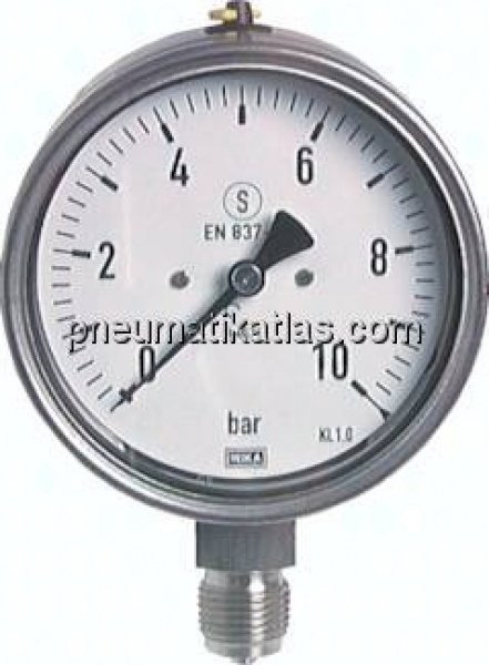 Sicherheits-Manometer senkrecht, 100mm, 0 - 400 bar