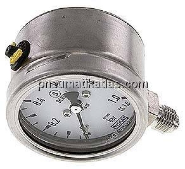 Sicherheits-Manometer senkrecht, 63mm, 0 - 1 bar