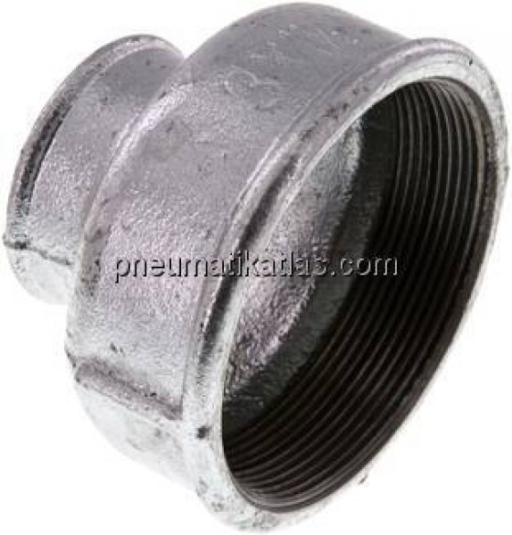 Rundmuffe Rp 3"-Rp 1-1/2", Temperguss verzinkt