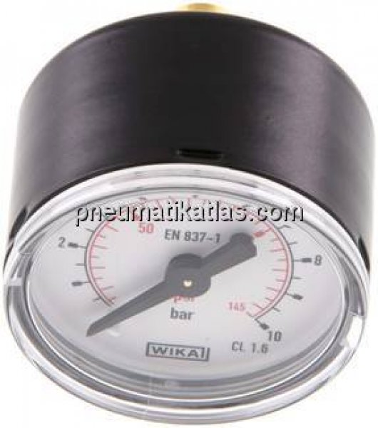 Manometer waagerecht (ST/Ms), 40mm, 0 - 10 bar, G 1/8"