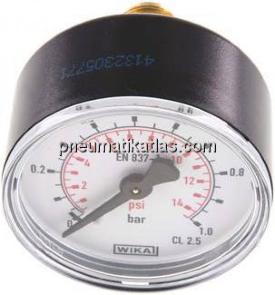 Manometer waagerecht (KU/Ms), 50mm, 0 - 1 bar, G 1/4"