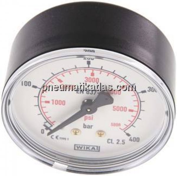 Manometer waagerecht (KU/Ms), 63mm, 0 - 400 bar, G 1/4"