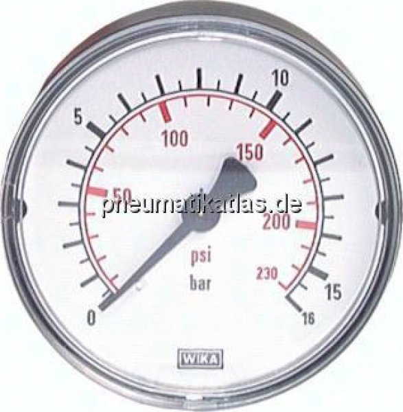 Manometer waagerecht (KU/Ms), 63mm, 0 - 1 bar, G 1/4"