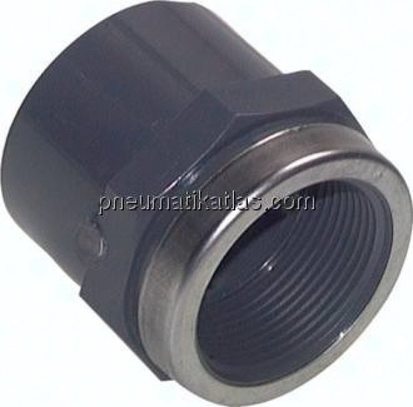 Klebe-Gewindemuffe, PVC-U, 50mmxRp 1-1/2" IG