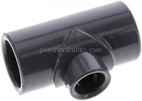 Klebemuffen-T-Stück, reduziert, PVC-U, 25x16x25mm