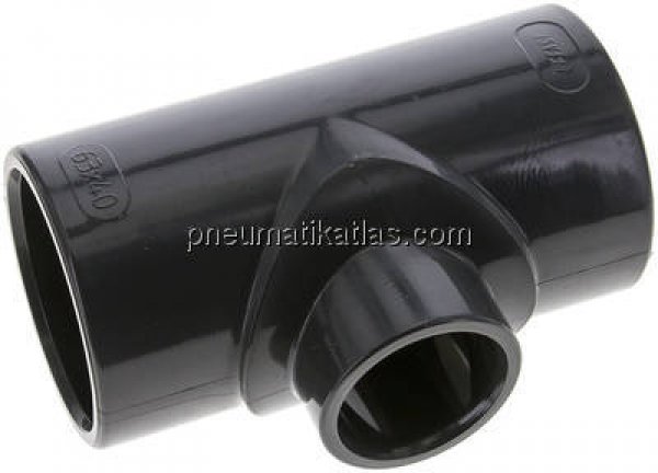 Klebemuffen-T-Stück, reduziert, PVC-U, 63x40x63mm