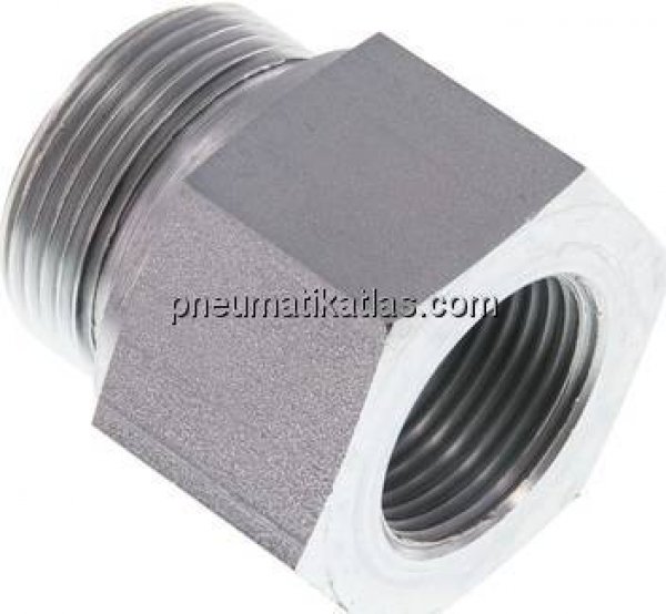 Hydraulik-Reduzierung G 1-1/4"(AG)-G 1"(IG), Stahl verzinkt, Elastomerdichtung