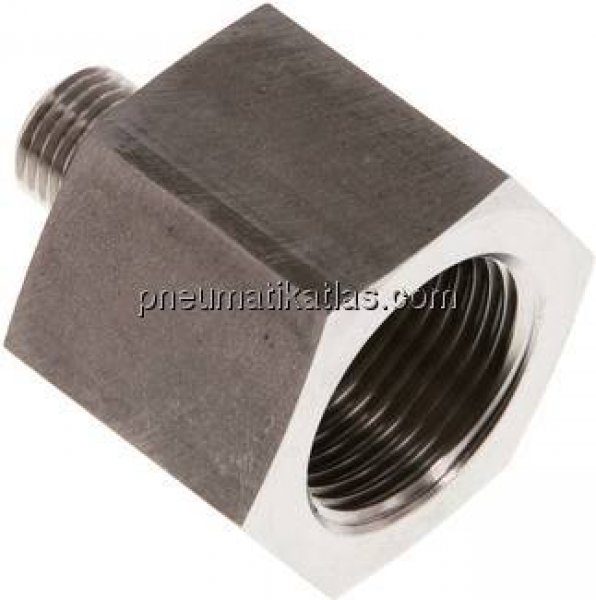 Hydraulik-Reduzierung G 1/4"(AG)-G 3/4"(IG), 1.4571, Elastomerdichtung