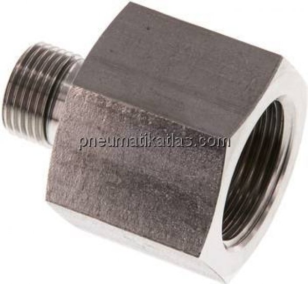 Hydraulik-Reduzierung G 3/8"(AG)-G 3/4"(IG), 1.4571, Elastomerdichtung