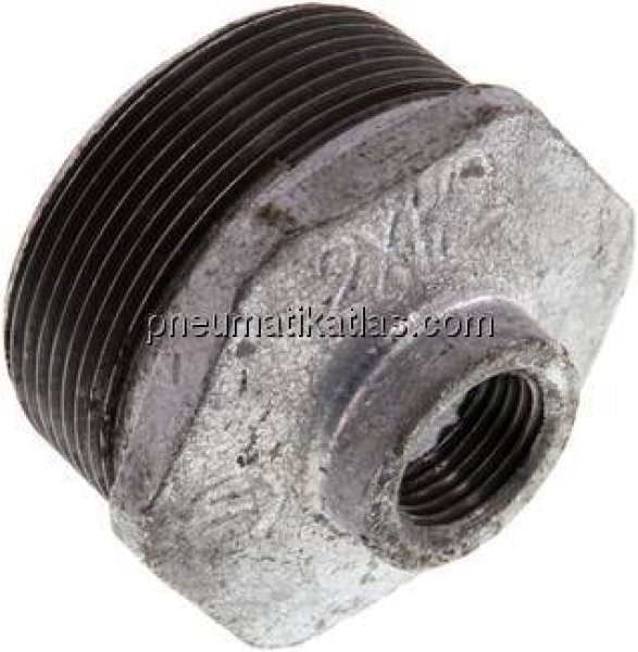 Reduziernippel R 2"(AG)-Rp 1/2"(IG), Temperguss verzinkt