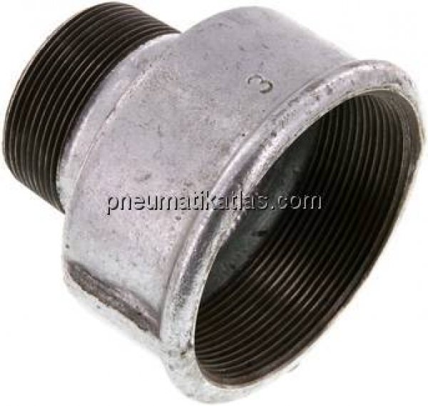 Reduziernippel R 2"(AG)-Rp 3"(IG), Temperguss verzinkt