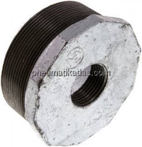 Reduziernippel R 3"(AG)-Rp 1"(IG), Temperguss verzinkt