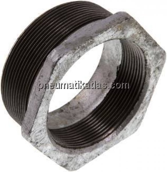 Reduziernippel R 3"(AG)-Rp 2-1/2"(IG), Temperguss verzinkt