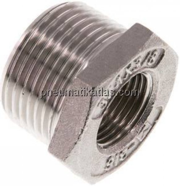 Reduziernippel R 3/4"(AG)-Rp 3/8"(IG), 1.4408