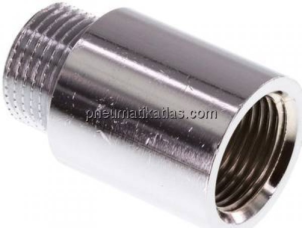 Gewindeverlängerung G 3/8"-25mm, Messing verchromt