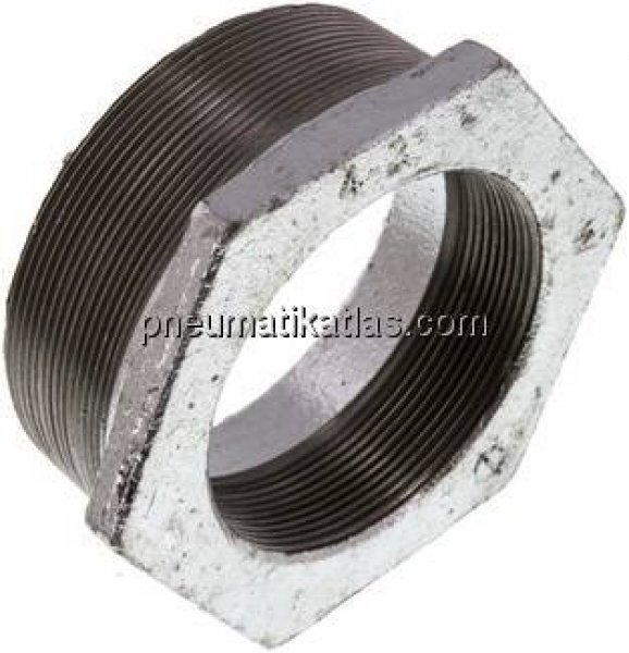 Reduziernippel R 4"(AG)-Rp 3"(IG), Temperguss verzinkt