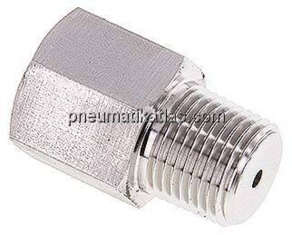 Manom.-Reduzierung NPT 1/2"(AG)-G 1/2"(IG). 1.4571, 44mm