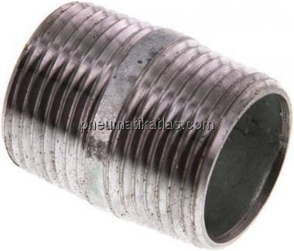 Rohrdoppelnippel R 1"-40mm, Stahlrohr ST 37 verzinkt