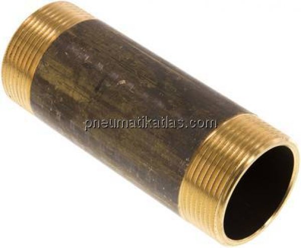 Rohrdoppelnippel G 1-1/2"-120mm, Messing