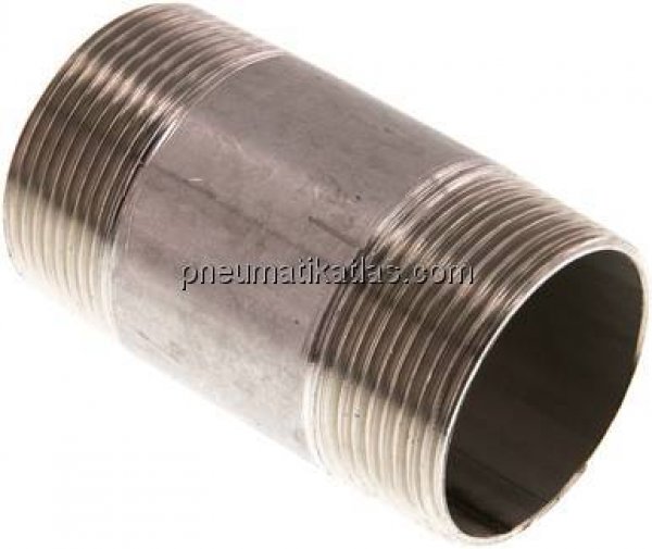 Rohrdoppelnippel R 1-1/2"-80mm, 1.4571