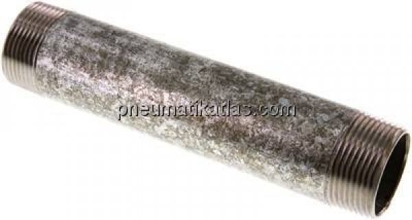 Rohrdoppelnippel R 1-1/4"-180mm, Stahlrohr ST 37 verzinkt