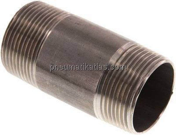 Rohrdoppelnippel R 1-1/4"-80mm, 1.4571