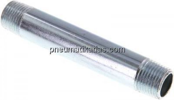 Rohrdoppelnippel R 1/2"-120mm, Stahlrohr ST 37 verzinkt