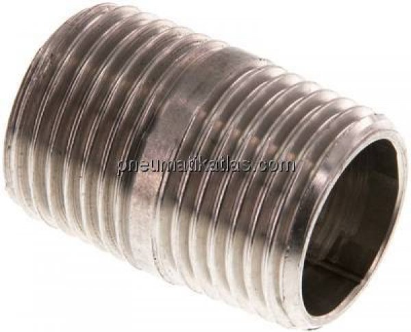 Rohrdoppelnippel R 1/2"-30mm, 1.4571