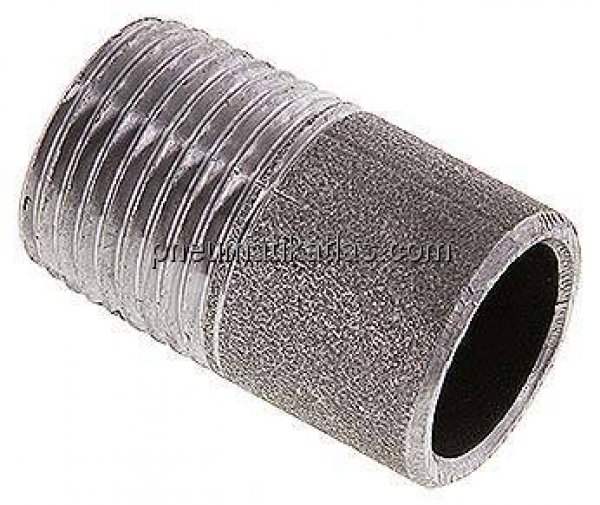 Anschweißnippel R 1/2"-35mm-21,3mm, ST 37, Stahl schwarz