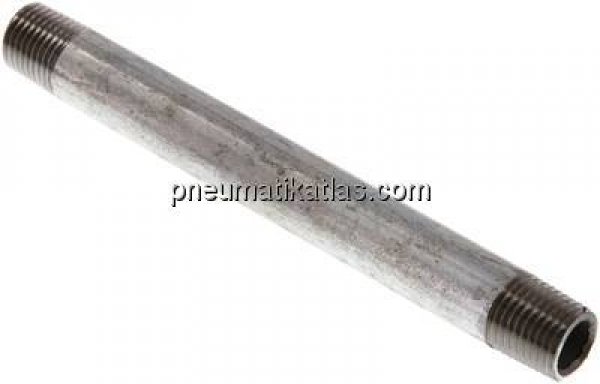 Rohrdoppelnippel R 1/4"-120mm, Stahlrohr ST 37 verzinkt