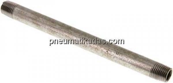 Rohrdoppelnippel R 1/4"-150mm, Stahlrohr ST 37 verzinkt