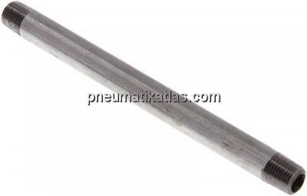 Rohrdoppelnippel R 1/8"-120mm, Stahlrohr ST 37 verzinkt