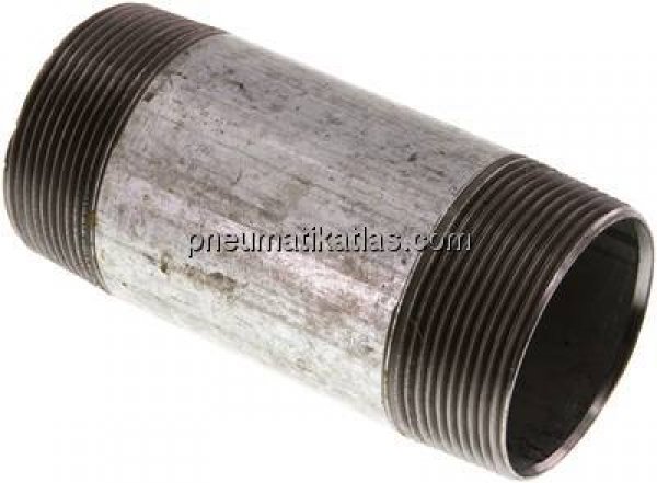 Rohrdoppelnippel R 2"-120mm, Stahlrohr ST 37 verzinkt