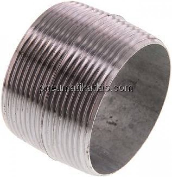 Rohrdoppelnippel R 2"-40mm, Stahlrohr ST 37 verzinkt