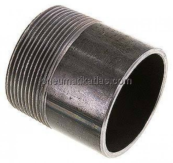 Anschweißnippel R 2"-60mm-60,3mm, ST 37, Stahl schwarz